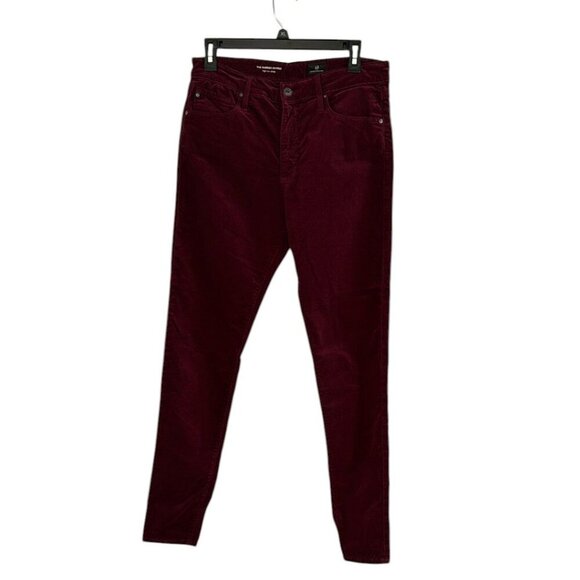 AG Adriano Goldschmied The Farrah High Waist Marron Peak Velvet Skinny Jeans 30R - Picture 5 of 13